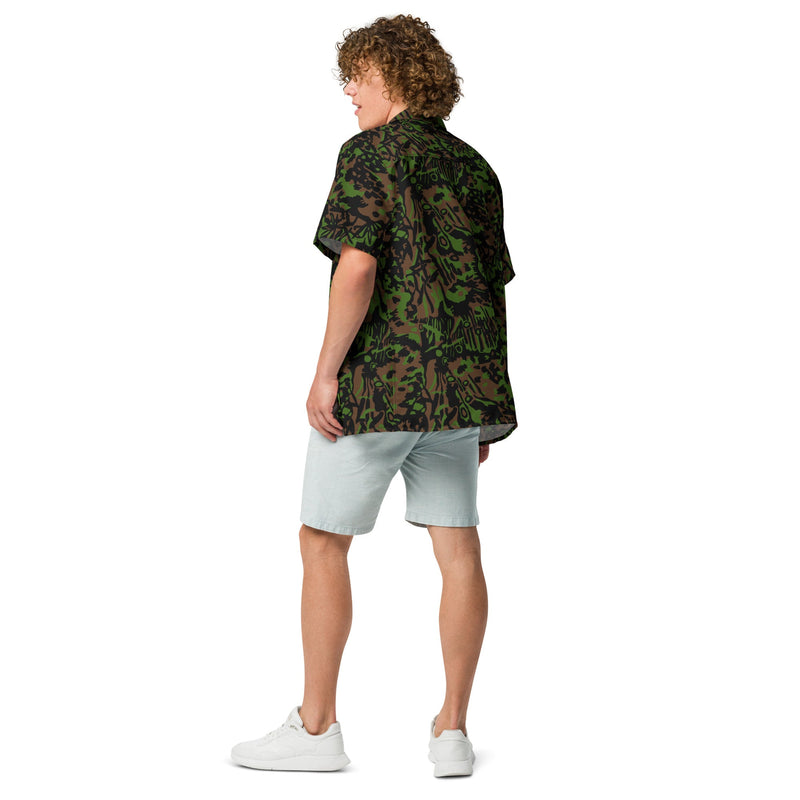 Palm Tree Palmenmuster Spring CAMO Unisex Short-Sleeve Button Shirt - Button-Up