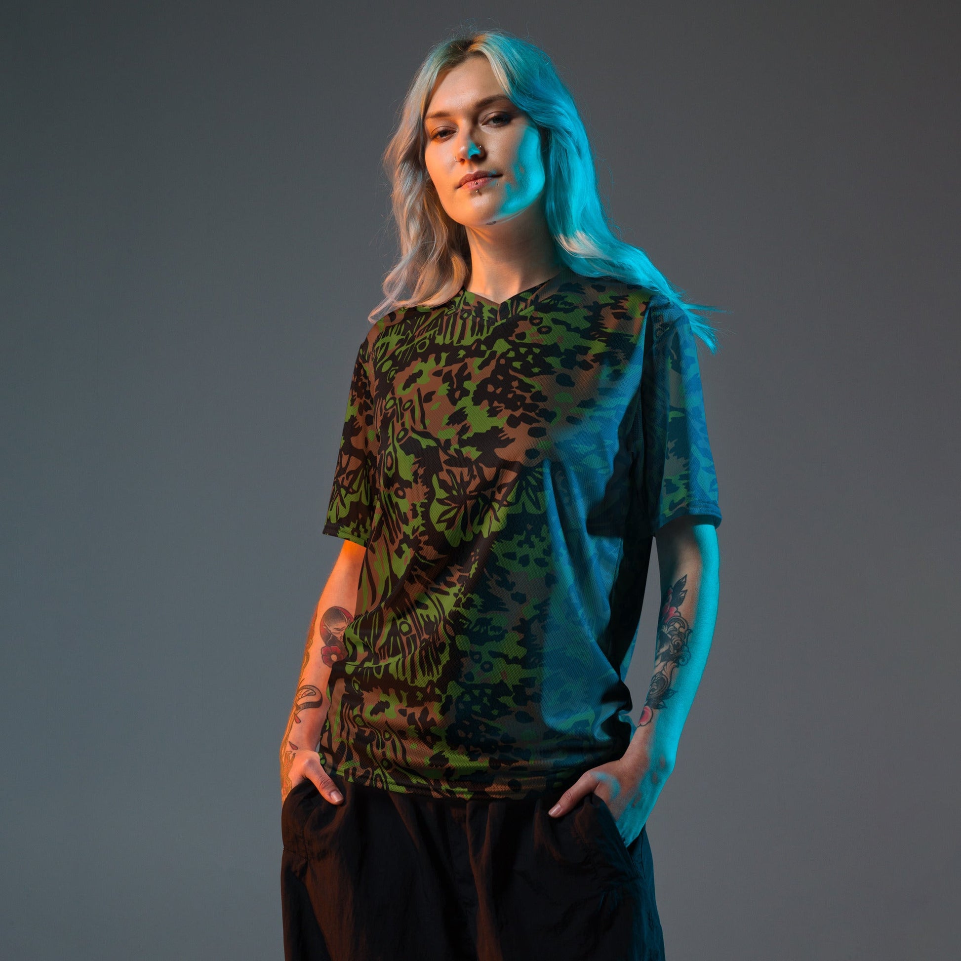 German Palm Tree Palmenmuster Spring CAMO unisex sports jersey - Sports Jerseys