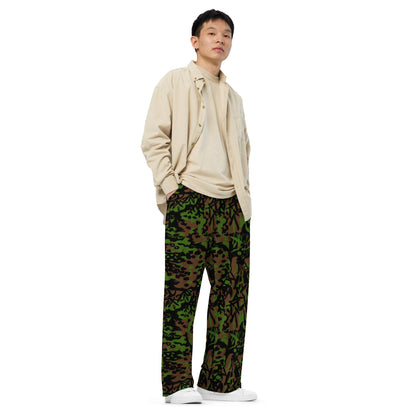 German Palm Tree Palmenmuster Spring CAMO unisex wide leg pants Wide Pants