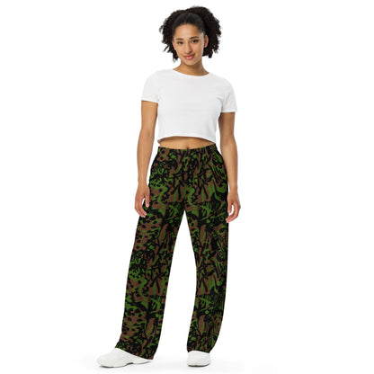 German Palm Tree Palmenmuster Spring CAMO unisex wide leg pants Wide Pants