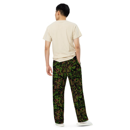 German Palm Tree Palmenmuster Spring CAMO unisex wide leg pants Wide Pants