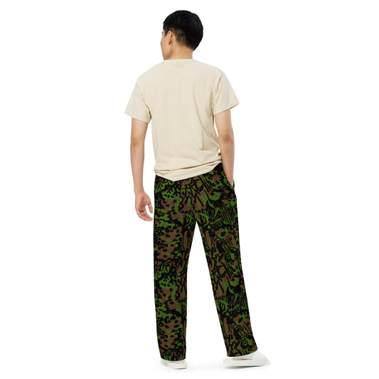 German Palm Tree Palmenmuster Spring CAMO unisex wide leg pants Wide Pants