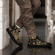 Pea Dot Erbsenmuster CAMO Mens High-Top Canvas Shoes - Black / 5