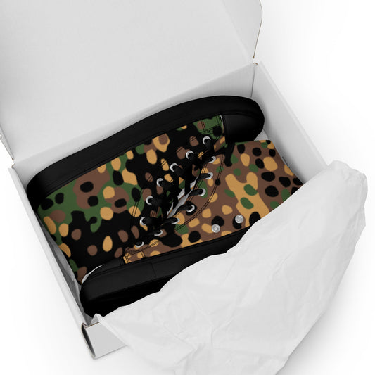 German Pea Dot Erbsenmuster CAMO Mens high top canvas shoes - High Top Canvas Shoes