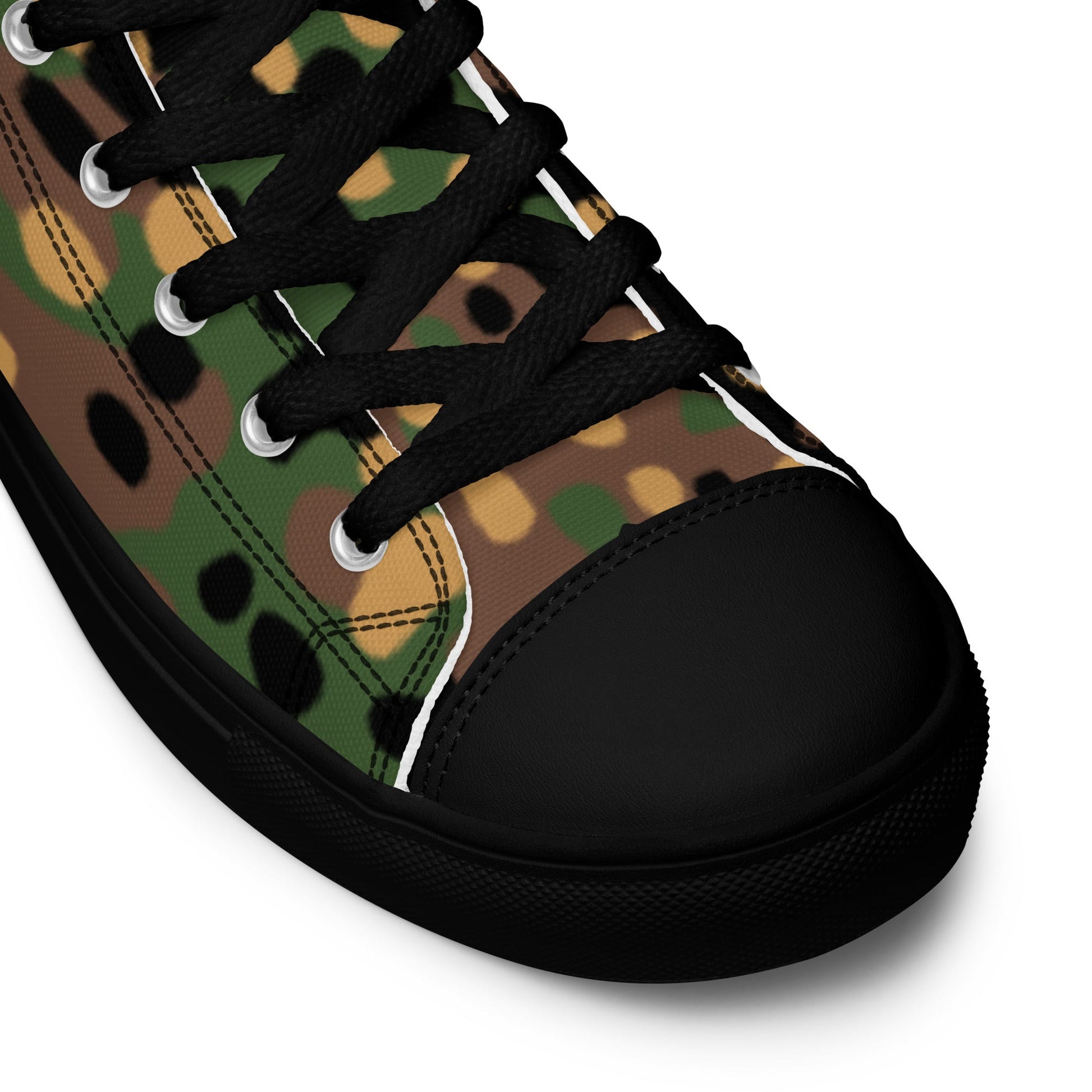 German Pea Dot Erbsenmuster CAMO Mens high top canvas shoes - High Top Canvas Shoes