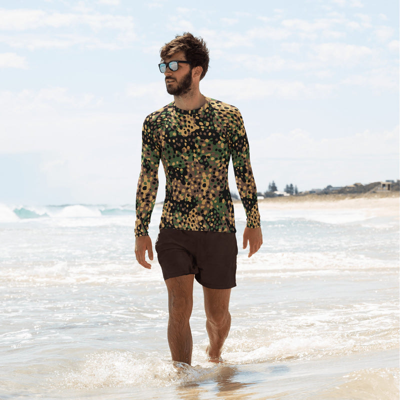 Pea Dot Erbsenmuster CAMO Mens Long-Sleeve Rash Guard - XS