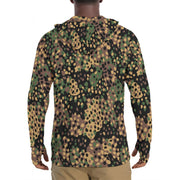 Pea Dot Erbsenmuster CAMO Mens Sunscreen Sports Hoodie With Thumb Holes - S / White