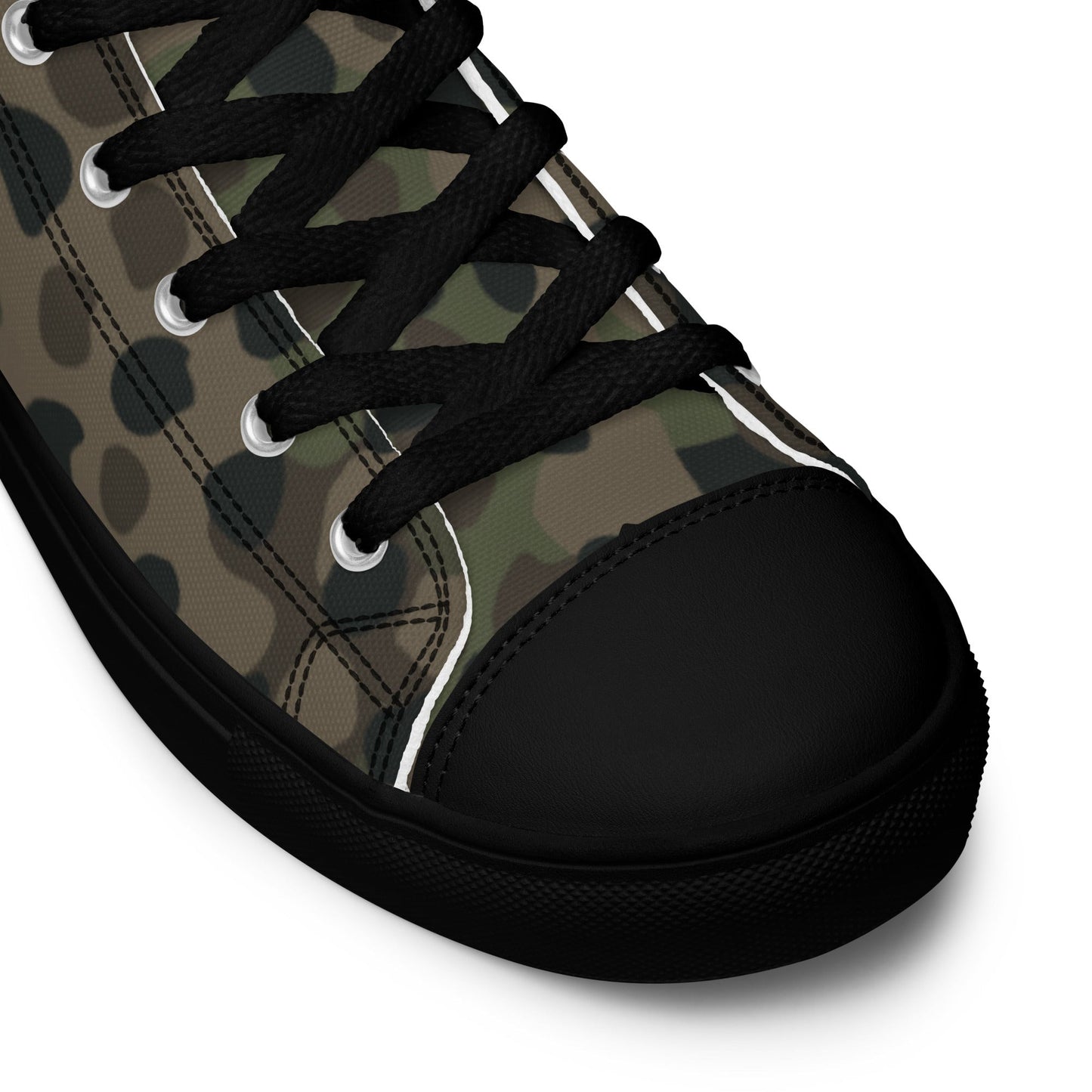 German Pea Dot Erbsenmuster Pattern 44 CAMO Mens high top canvas shoes - High Top Canvas Shoes
