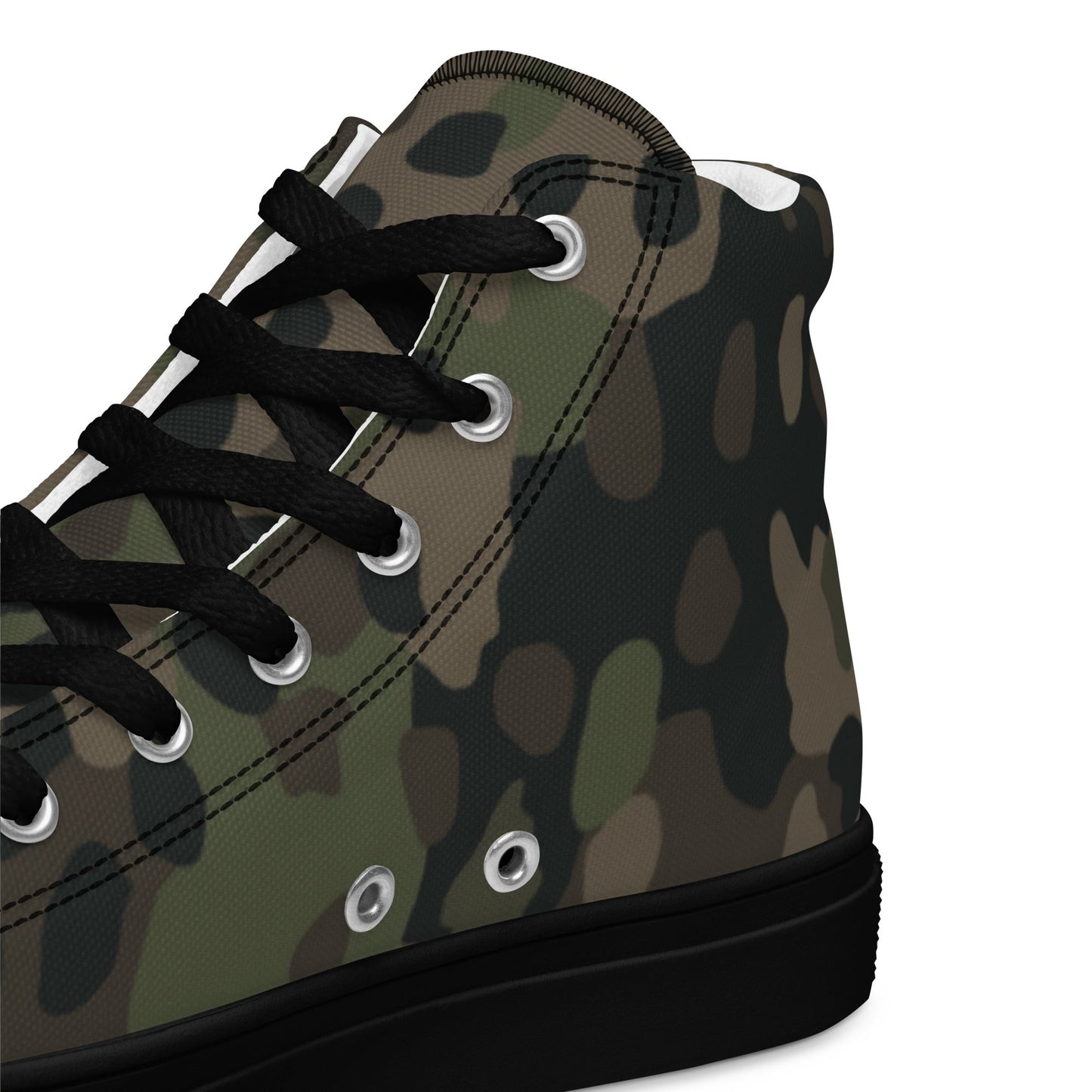 German Pea Dot Erbsenmuster Pattern 44 CAMO Mens high top canvas shoes - High Top Canvas Shoes