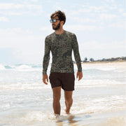 Pea Dot Erbsenmuster Pattern 44 CAMO Mens Long-Sleeve Rash Guard - XS