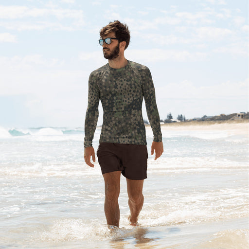 Pea Dot Erbsenmuster Pattern 44 CAMO Mens Long-Sleeve Rash Guard - XS