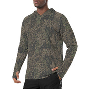 Pea Dot Erbsenmuster Pattern 44 CAMO Mens Sunscreen Sports Hoodie With Thumb Holes - S / White