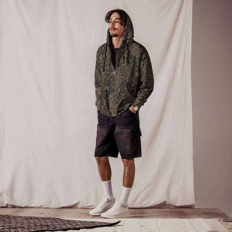 Pea Dot Erbsenmuster Pattern 44 CAMO Unisex Zip Hoodie