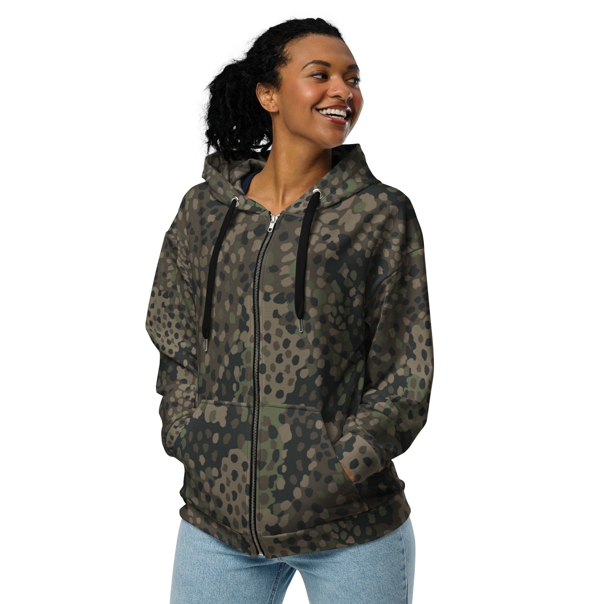 German Pea Dot Erbsenmuster Pattern 44 CAMO Unisex zip hoodie - Zip Hoodies