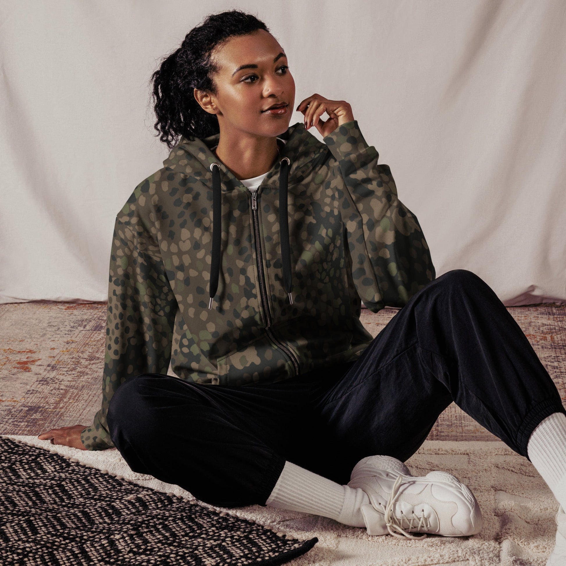 German Pea Dot Erbsenmuster Pattern 44 CAMO Unisex zip hoodie - Zip Hoodies