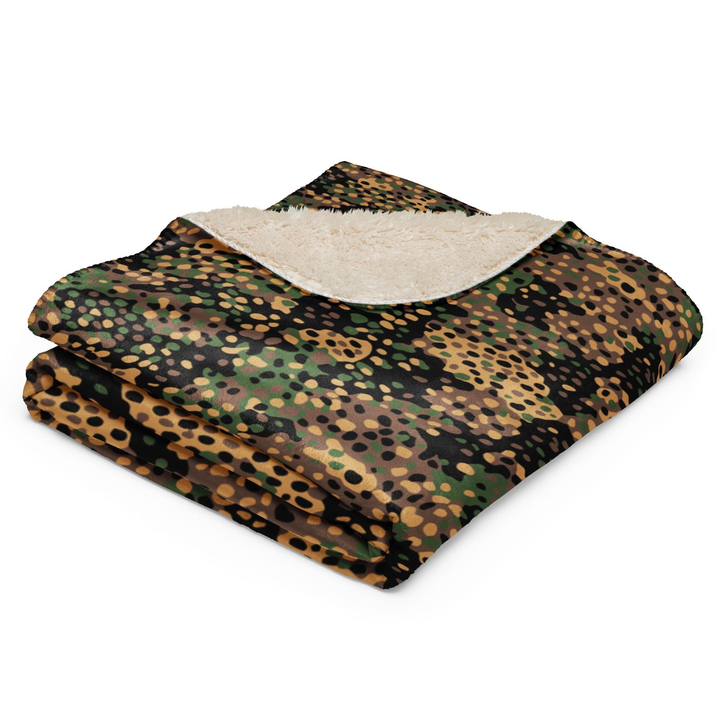 German Pea Dot Erbsenmuster CAMO Sherpa Blanket