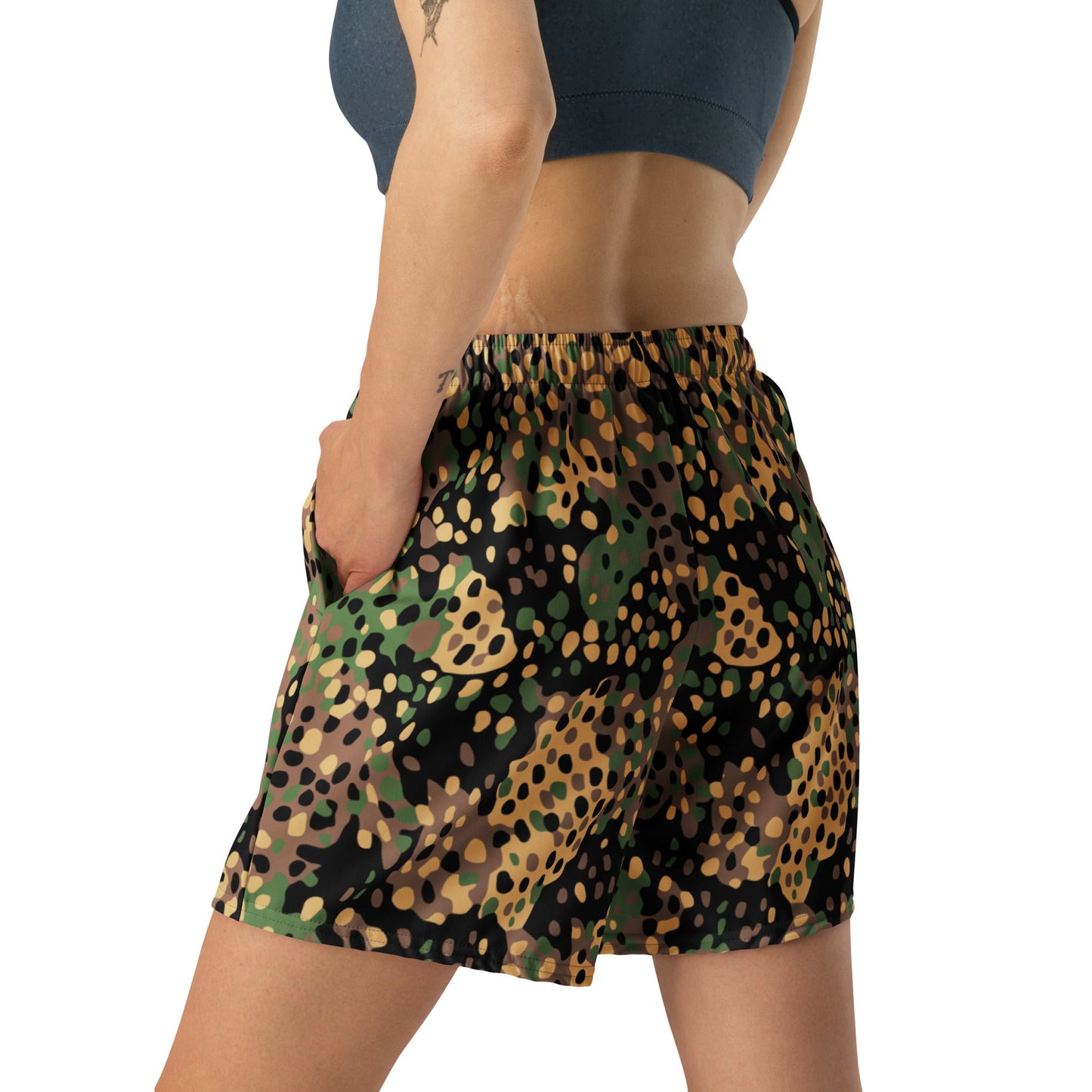 German Pea Dot Erbsenmuster CAMO Unisex Athletic Long Shorts