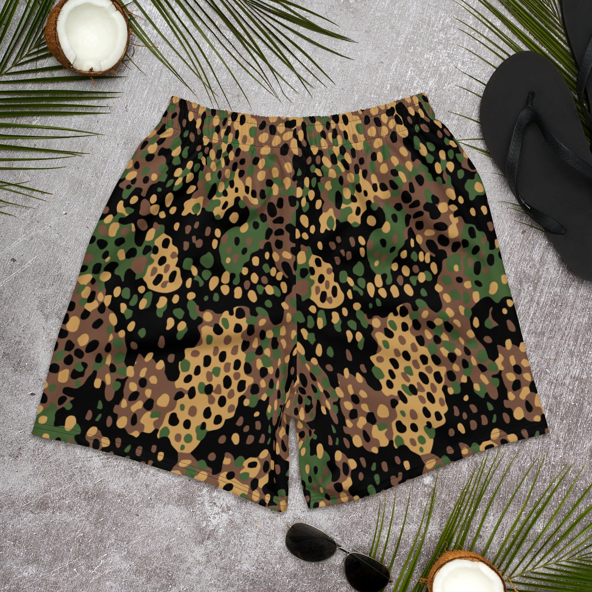 German Pea Dot Erbsenmuster CAMO Unisex Athletic Long Shorts
