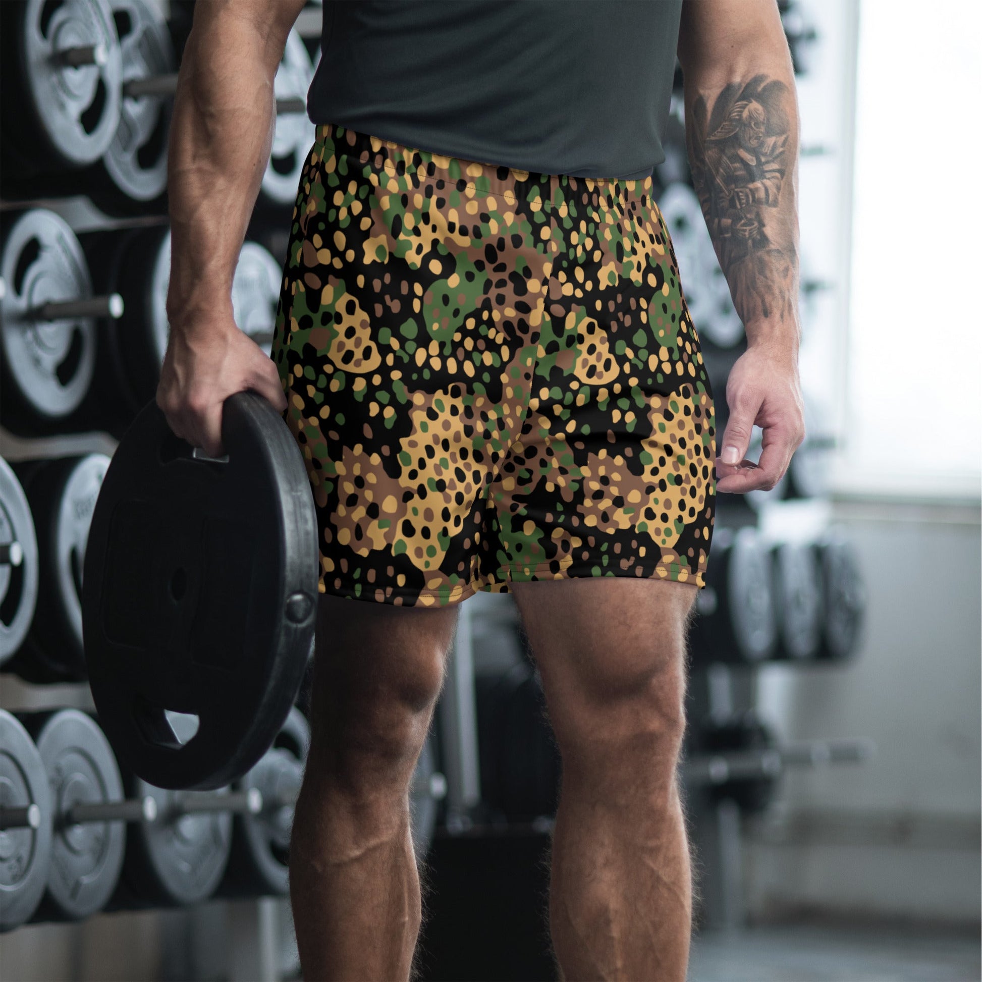 German Pea Dot Erbsenmuster CAMO Unisex Athletic Long Shorts XS