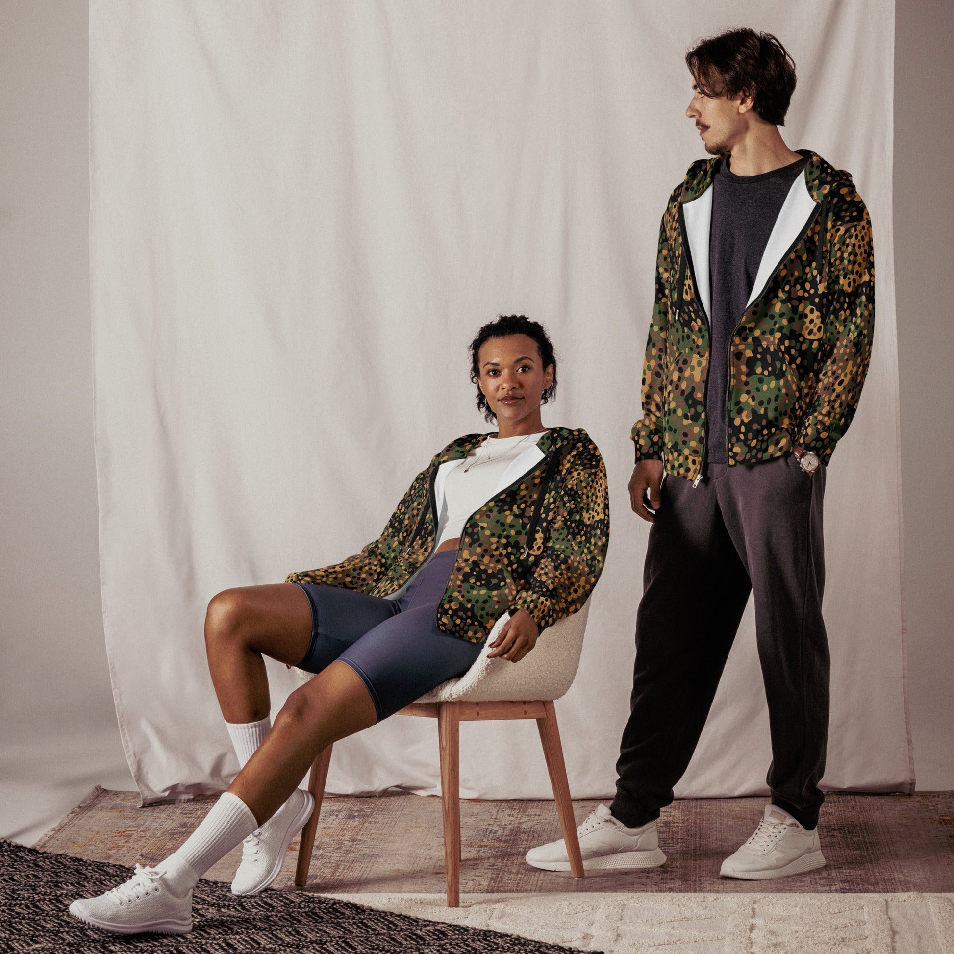 German Pea Dot Erbsenmuster CAMO Unisex zip hoodie Zip Hoodies