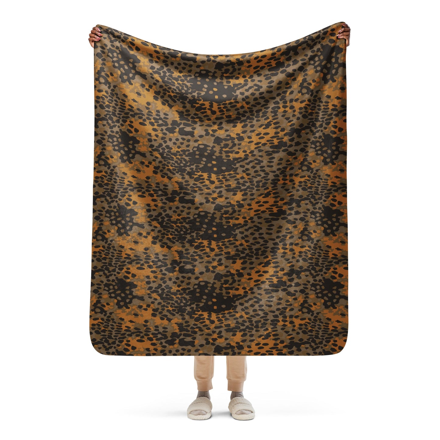 German Plane Tree Platanenmuster Autumn CAMO Sherpa Blanket - 50″×60″