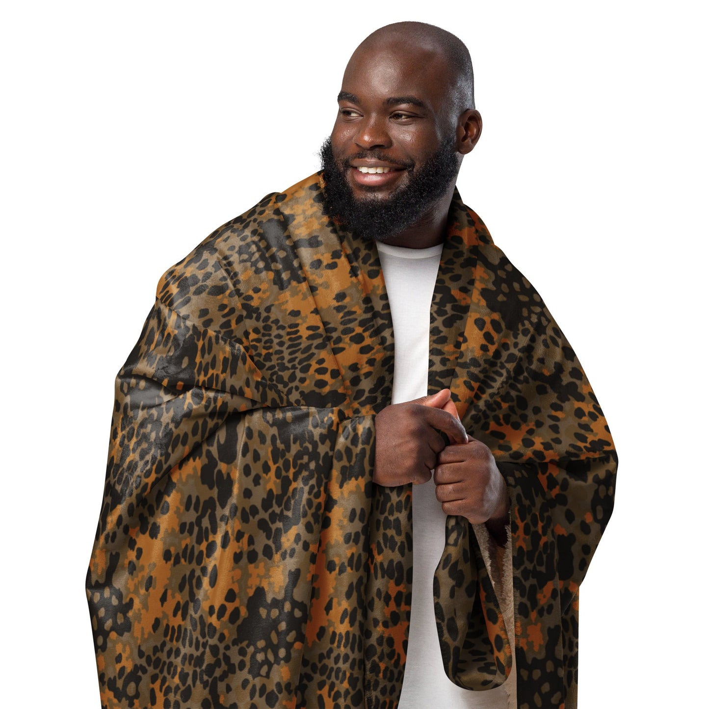 German Plane Tree Platanenmuster Autumn CAMO Sherpa Blanket