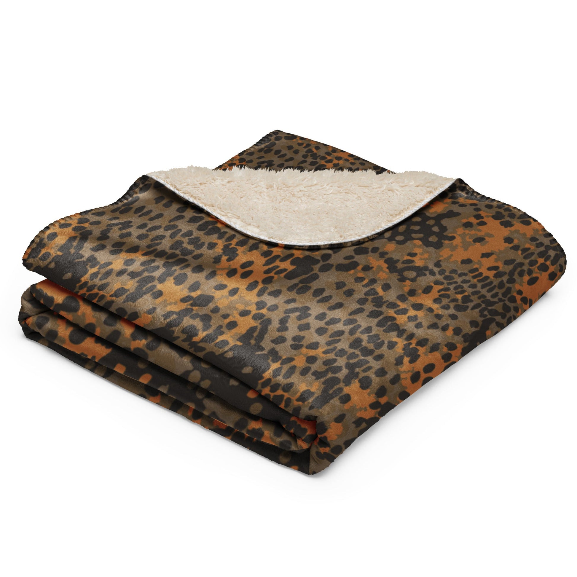 German Plane Tree Platanenmuster Autumn CAMO Sherpa Blanket