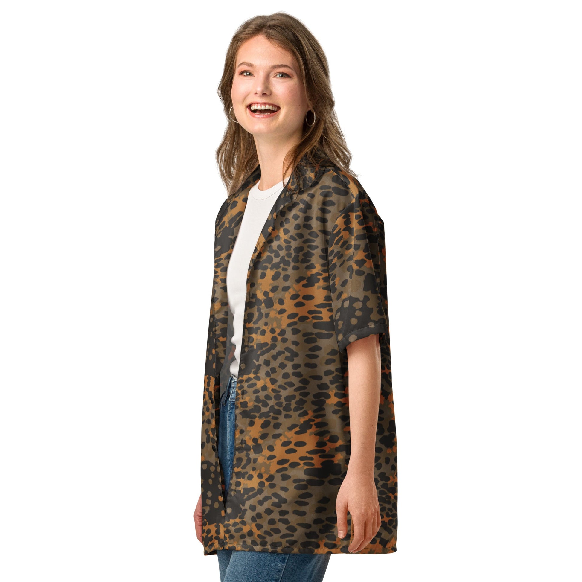 German Plane Tree Platanenmuster Autumn CAMO Unisex button shirt - Button Shirts