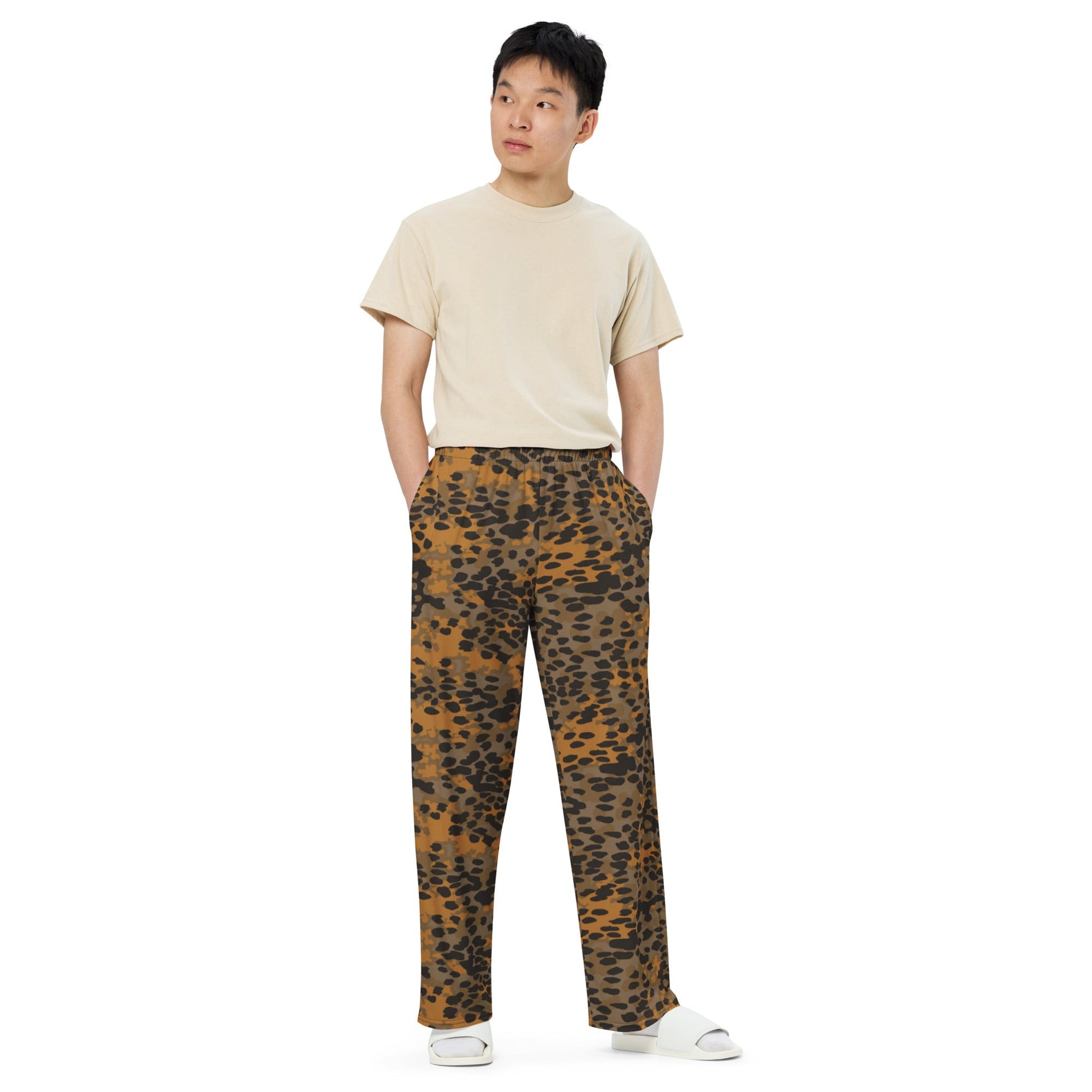 German Plane Tree Platanenmuster Autumn CAMO unisex wide-leg pants - Wide-leg Pants