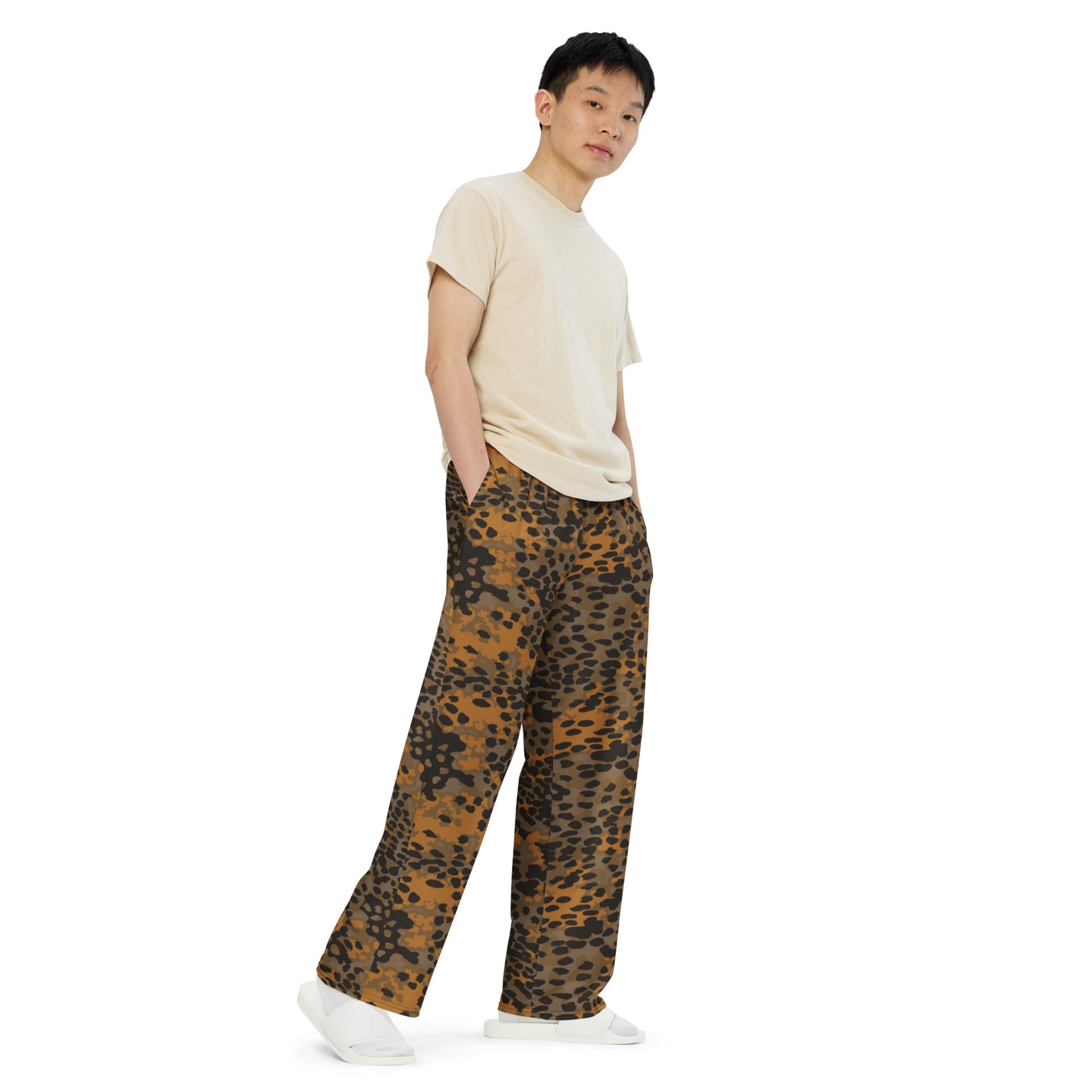 German Plane Tree Platanenmuster Autumn CAMO unisex wide-leg pants - Wide-leg Pants