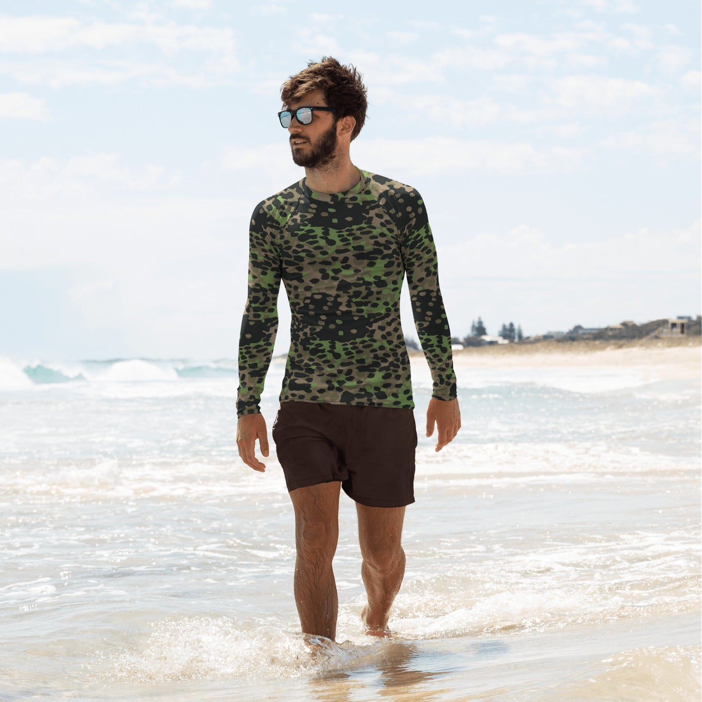 German Plane Tree Platanenmuster Spring CAMO Mens Long-sleeve Rash Guard - XS - Guards