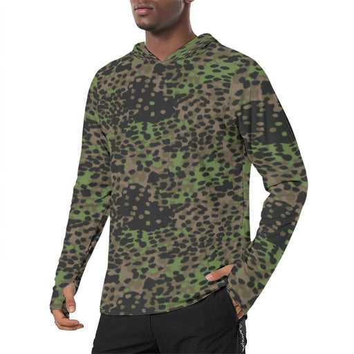 Plane Tree Platanenmuster Spring CAMO Mens Sunscreen Sports Hoodie With Thumb Holes