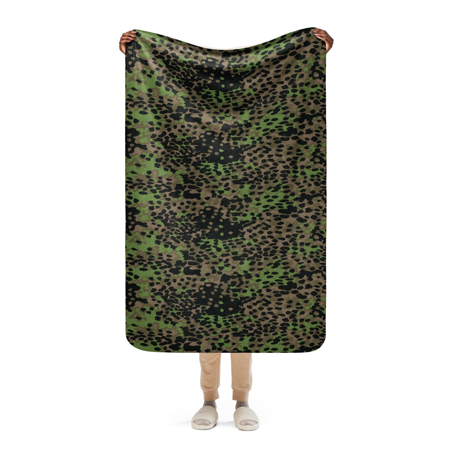 German Plane Tree Platanenmuster Spring CAMO Sherpa Blanket - 37″×57″