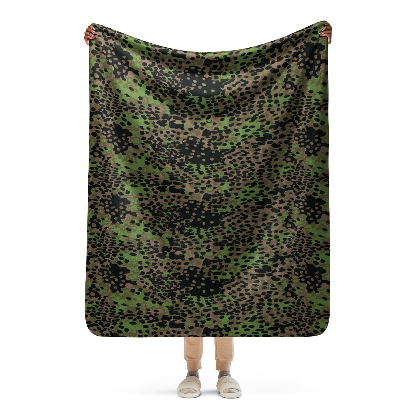 German Plane Tree Platanenmuster Spring CAMO Sherpa Blanket - 50″×60″