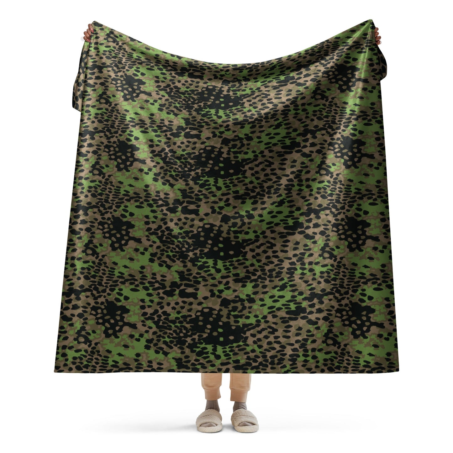 German Plane Tree Platanenmuster Spring CAMO Sherpa Blanket - 60″×80″
