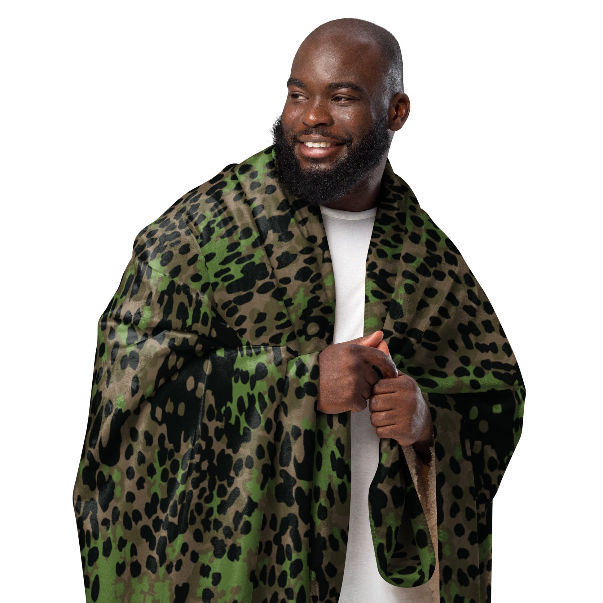 German Plane Tree Platanenmuster Spring CAMO Sherpa Blanket