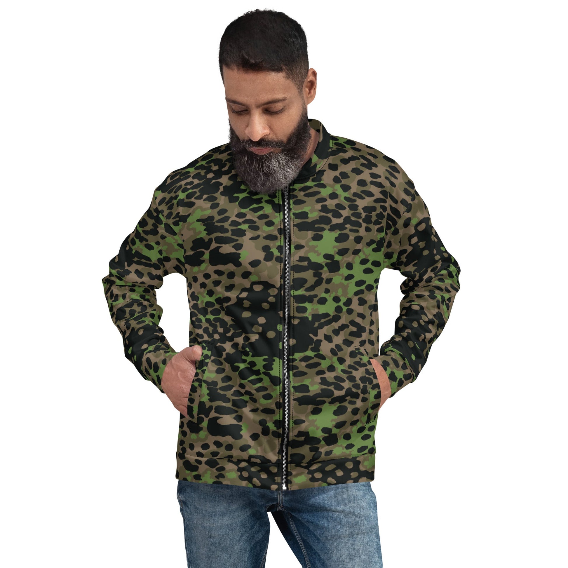German Plane Tree Platanenmuster Spring CAMO Unisex Bomber Jacket - XS - Jackets