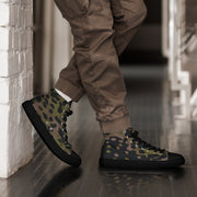 Plane Tree Platanenmuster Summer CAMO Mens High-Top Canvas Shoes - Black / 5