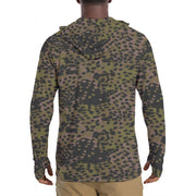 Plane Tree Platanenmuster Summer CAMO Mens Sunscreen Sports Hoodie With Thumb Holes