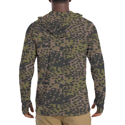 German Plane Tree Platanenmuster Summer CAMO Mens Sunscreen Sports Hoodie With Thumb Holes