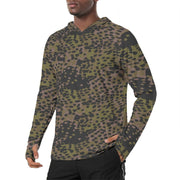 Plane Tree Platanenmuster Summer CAMO Mens Sunscreen Sports Hoodie With Thumb Holes - S / White