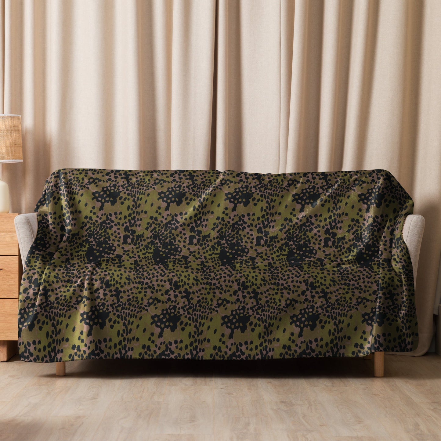 German Plane Tree Platanenmuster Summer CAMO Sherpa Blanket