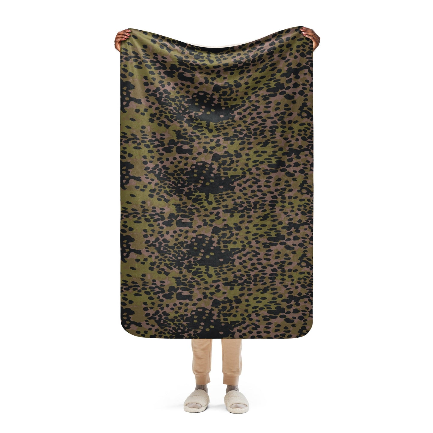German Plane Tree Platanenmuster Summer CAMO Sherpa Blanket - 37″×57″