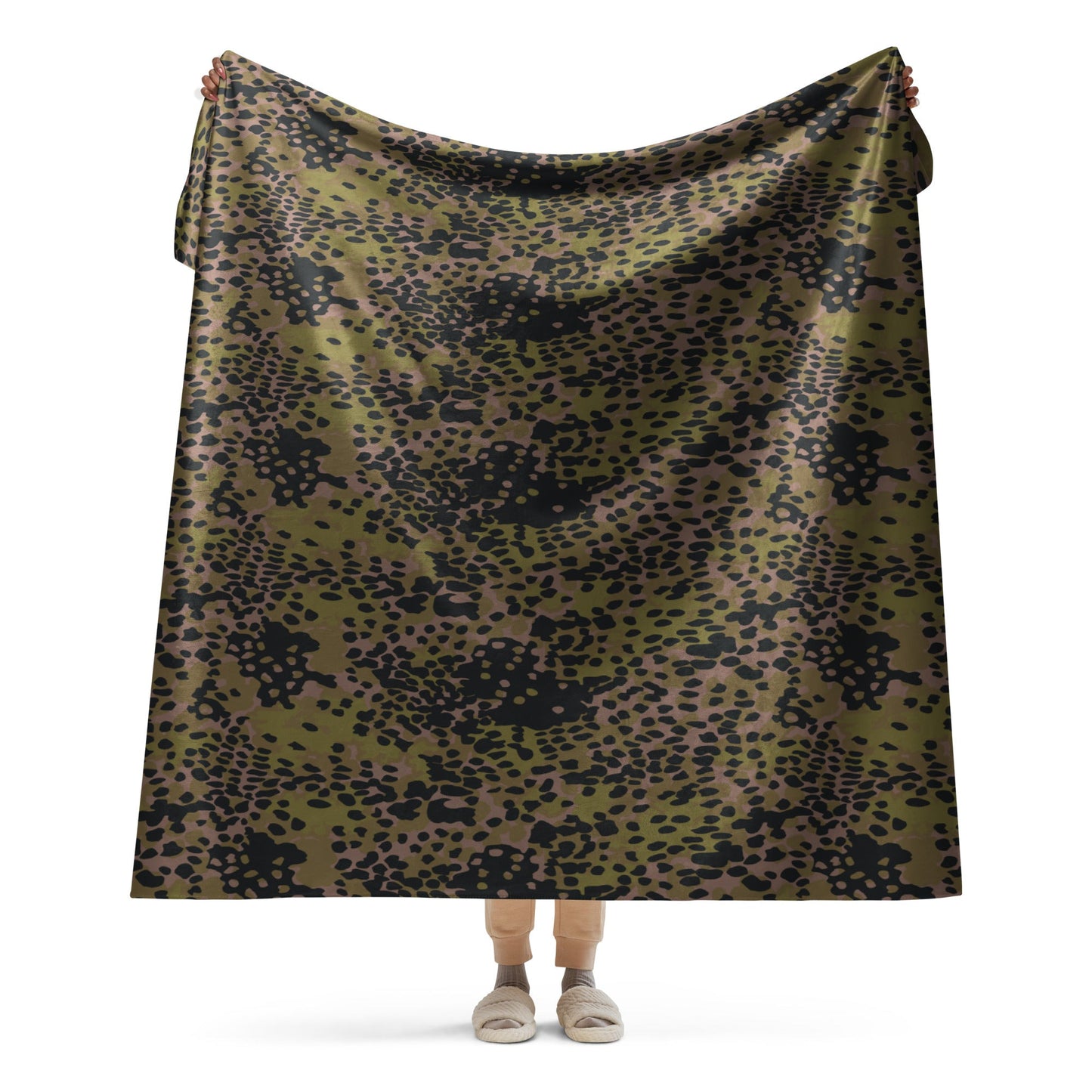 German Plane Tree Platanenmuster Summer CAMO Sherpa Blanket - 60″×80″