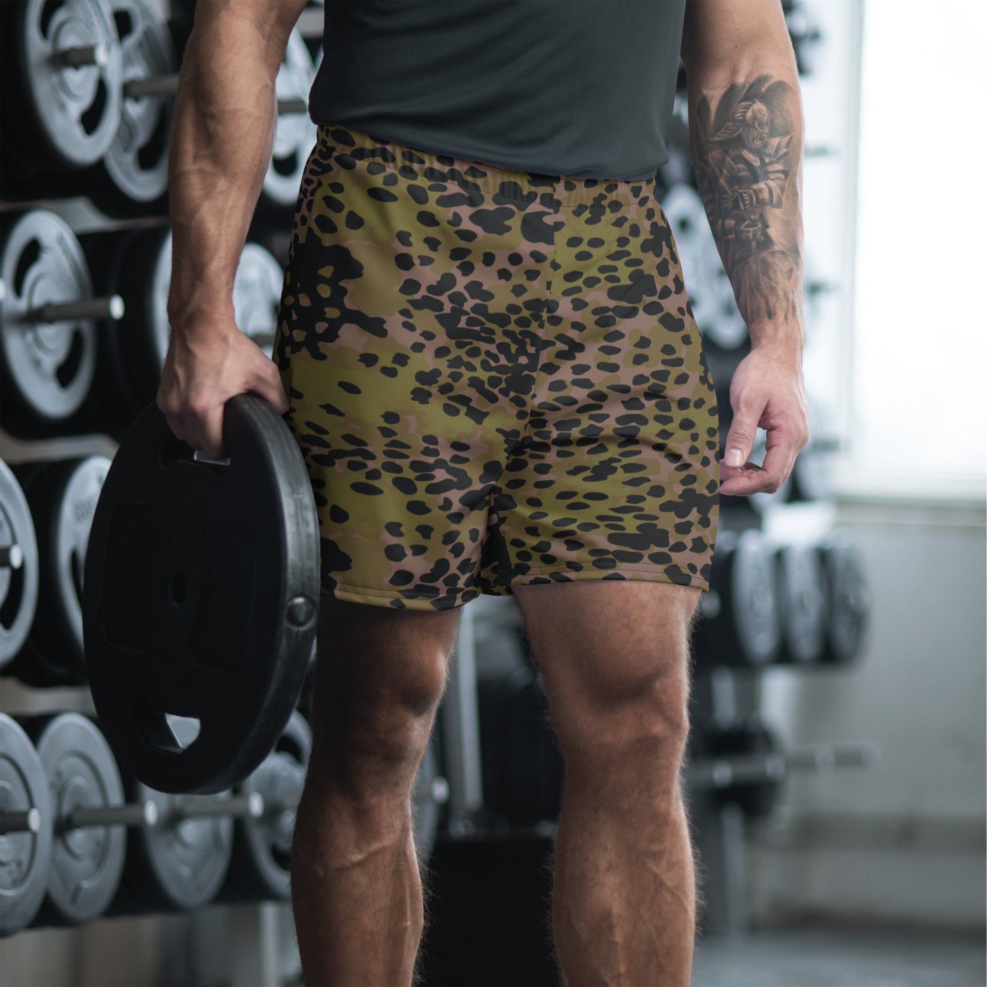 German Plane Tree Platanenmuster Summer CAMO Unisex Athletic Long Shorts XS