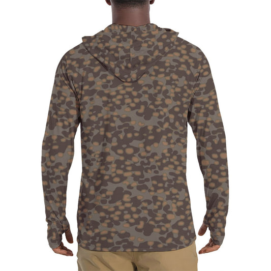 German Polyspot Autumn CAMO Mens Sunscreen Sports Hoodie With Thumb Holes - S / White
