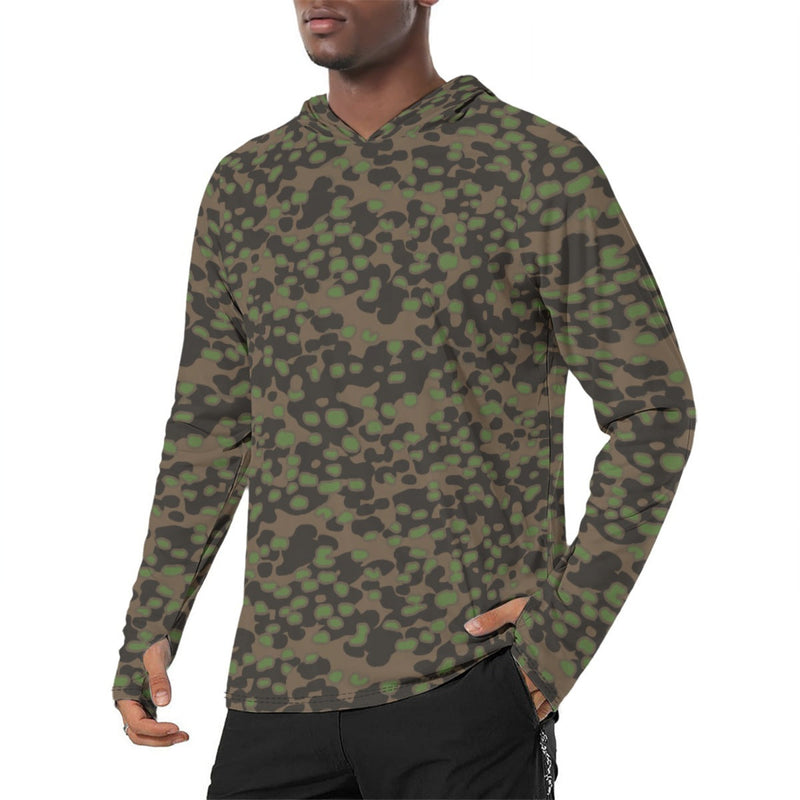 Polyspot Spring CAMO Mens Sunscreen Sports Hoodie With Thumb Holes