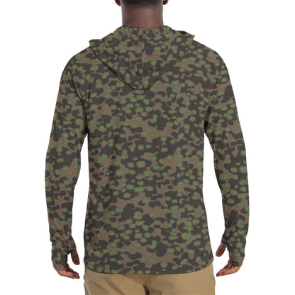 German Polyspot Spring CAMO Mens Sunscreen Sports Hoodie With Thumb Holes - S / White