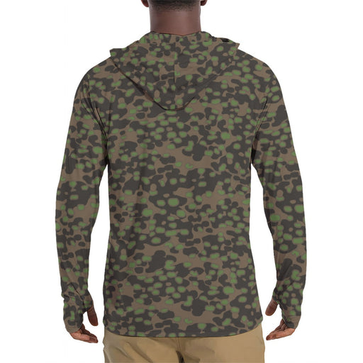 Polyspot Spring CAMO Mens Sunscreen Sports Hoodie With Thumb Holes - S / White