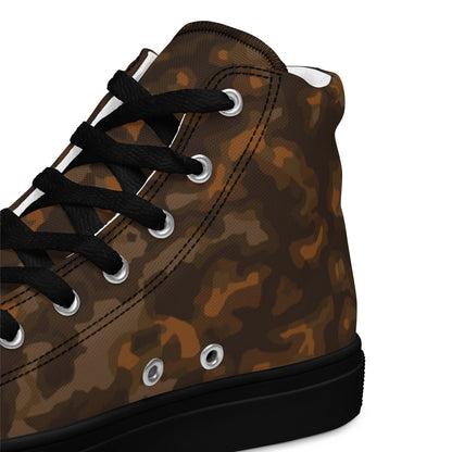 German Rauchtarnmuster Autumn CAMO Mens high top canvas shoes - High Top Canvas Shoes